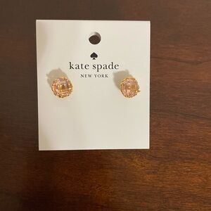Kate Spade Gold and Pink gumdrop Stud Earrings